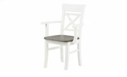 maison bleue Holzstuhl massiv Florian | Weiß / Grau Ja