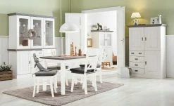 maison bleue Holzstuhl massiv Florian | Weiß / Grau Nein