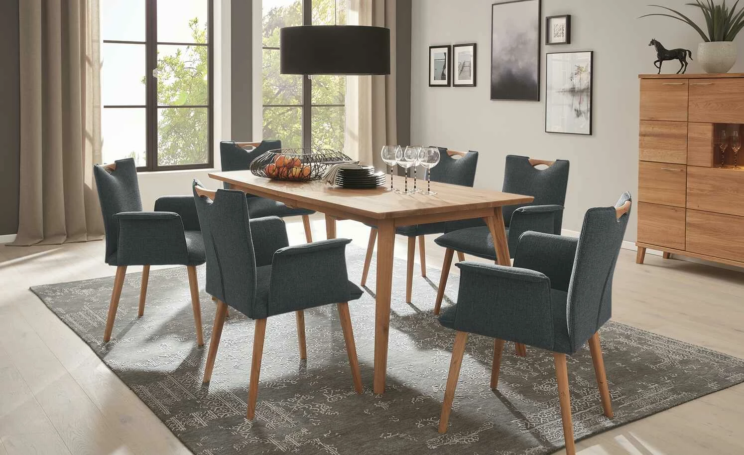 Wohnwert Polsterstuhl mit Armlehne Scandio Wohnwert Polsterstuhl mit Armlehne Scandio | Moor (Dunkelblau/Braun) -Stühle Verkäufe 2022 13304293 7 202011262242