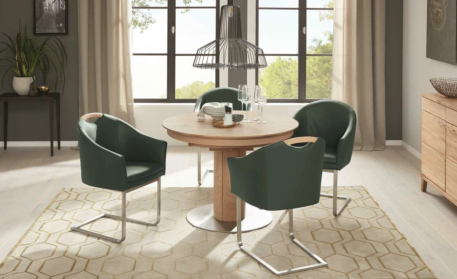 Wohnwert Leder-Schwingstuhl Jalto Wohnwert Leder-Schwingstuhl Jalto | Verde (Dunkelgrün) Nein -Stühle Verkäufe 2022 13304346 2 202009290003