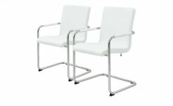 now! by hülsta Freischwinger, 2er-Set Now! Dining S 17 | Weiß 2 Stühle