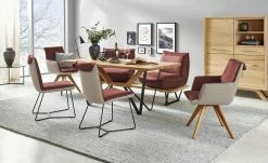 KOINOR Kufenstuhl Leder Schwof | Chilli (Rot) / Beige