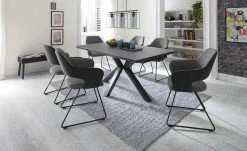 Polsterstuhl mit Armlehne Lavall | Charcoal (Anthrazit) Kufenstuhl