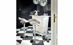 Barhocker verstellbar Holger | Grau / Chrom Tellergröße: 41 cm