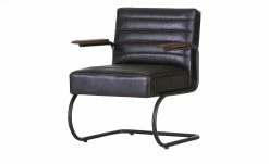 Leder Schwingstuhl mit Armlehne Buff | Anthrazit