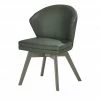 Berger & Rath Leder-Polsterstuhl Arcu | Verde (Grün) Londra (Hellgrau)