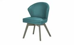 Berger & Rath Leder-Polsterstuhl Arcu | Turquise (Türkis) Londra (Hellgrau)