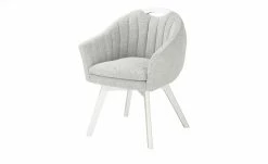 Berger & Rath Polsterstuhl mit Armlehne Lanx | Silver (Hellgrau) Cremeweiß