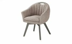 Berger & Rath Polsterstuhl mit Armlehne Lanx | Hellbraun Londra (Hellgrau)