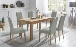 Woodford Polsterstuhl mit Griff Gabi 4 | Shark Skin (Hellgrau) Buche