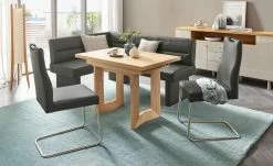 Leder-Schwingstuhl mit Griff Canto II | Zinn (Grau)