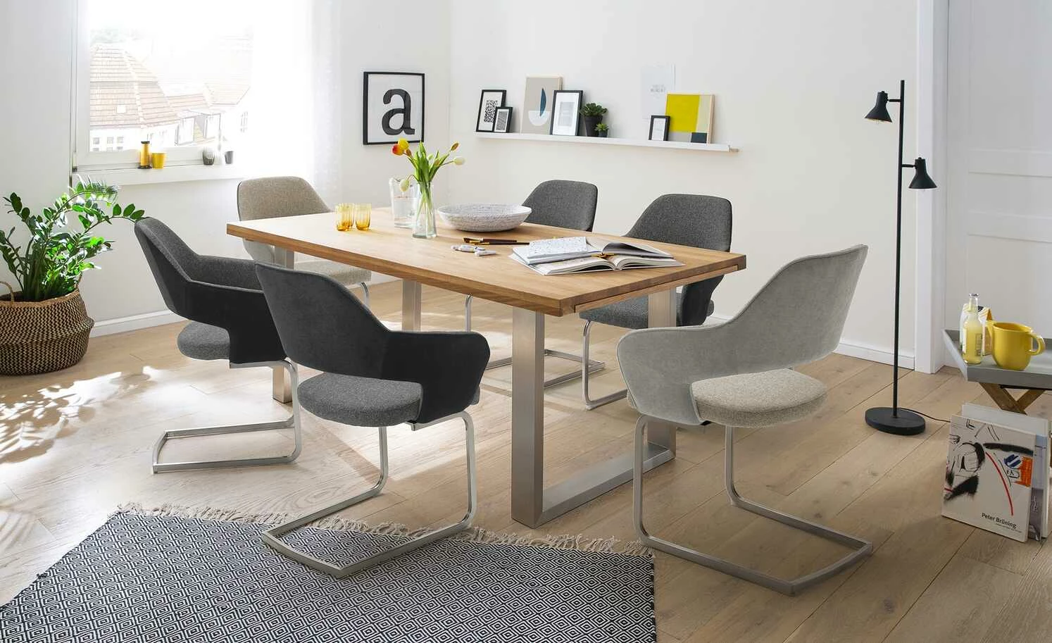 Polsterstuhl mit Armlehne Lavall Polsterstuhl mit Armlehne Lavall | Melange (Beige) Schwingstuhl -Stühle Verkäufe 2022 14308124 6 202104011243