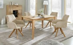 Woodford Polsterstuhl mit Armlehne Bristol | Sand (Beige) Eiche Ja