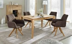 Woodford Polsterstuhl mit Armlehne Bristol | Braun (Dunkelbraun) Eiche Ja