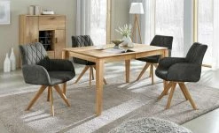 Woodford Polsterstuhl mit Armlehne Bristol | Grau (Dunkelgrau) Eiche Ja