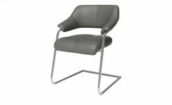 JOOP! Leder-Schwingstuhl Loft | Zinn (Grau)