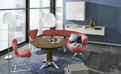 JOOP! Leder Dinner-Stuhl Lounge | Rosso (Rot) 4-Fußstuhl