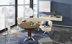 JOOP! Leder-Schwingstuhl Lounge | Kreide (Beige) Schwingstuhl