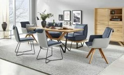 KOINOR Kufenstuhl Leder Schwof | Night (Dunkelblau) / Hellgrau