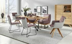 KOINOR Kufenstuhl Leder Schwof | Plum (Rosa) / Hellgrau