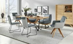 KOINOR Kufenstuhl Leder Schwof | Mare (Blau) / Hellgrau