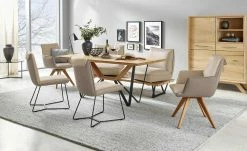 KOINOR Kufenstuhl Leder Schwof | Jade (Beige) / Dunkelbraun