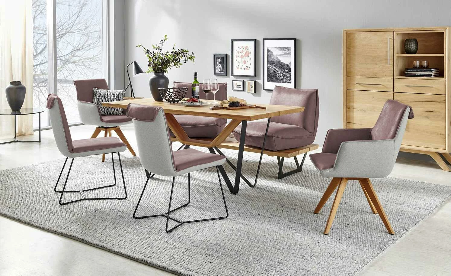 KOINOR Armlehnstuhl Leder Schwof KOINOR Armlehnstuhl Leder Schwof | Plum (Rosa) / Hellgrau Ja -Stühle Verkäufe 2022 15302539 4 202109101235