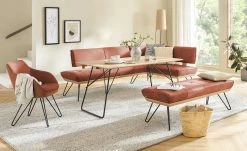 KOINOR Armlehnstuhl Dining System 4 | Fire (Cognac) / Cognac / Kontrastnaht Beige