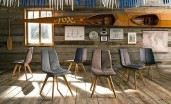 Woodford Polsterstuhl, 2er-Set Marven | Braun Eiche