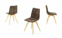 Woodford Polsterstuhl, 2er-Set Marven | Braun Buche natur