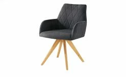 Woodford Polsterstuhl mit Armlehne Bristol | Schwarz Eiche Ja