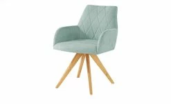 Woodford Polsterstuhl mit Armlehne Bristol | Türkis Eiche Ja