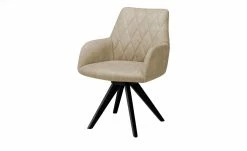 Woodford Polsterstuhl mit Armlehne Bristol | Sand (Beige) Schwarz Nein