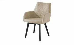 Woodford Polsterstuhl mit Armlehne Bristol | Sand (Beige) Schwarz