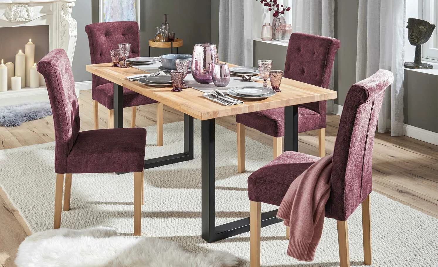 Woodford 2er Set Polsterstuhl Messena Woodford 2er Set Polsterstuhl Messena | Bordeaux Buche -Stühle Verkäufe 2022 15304067 4 202111232233