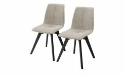 Woodford 2er Set Polsterstuhl Marven | Cappuccino (Hellbraun) Schwarz