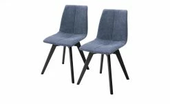 Woodford 2er Set Polsterstuhl Marven | Blau Schwarz