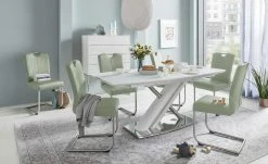 uno Leder-Freischwinger Sammy | Olive (Grün)