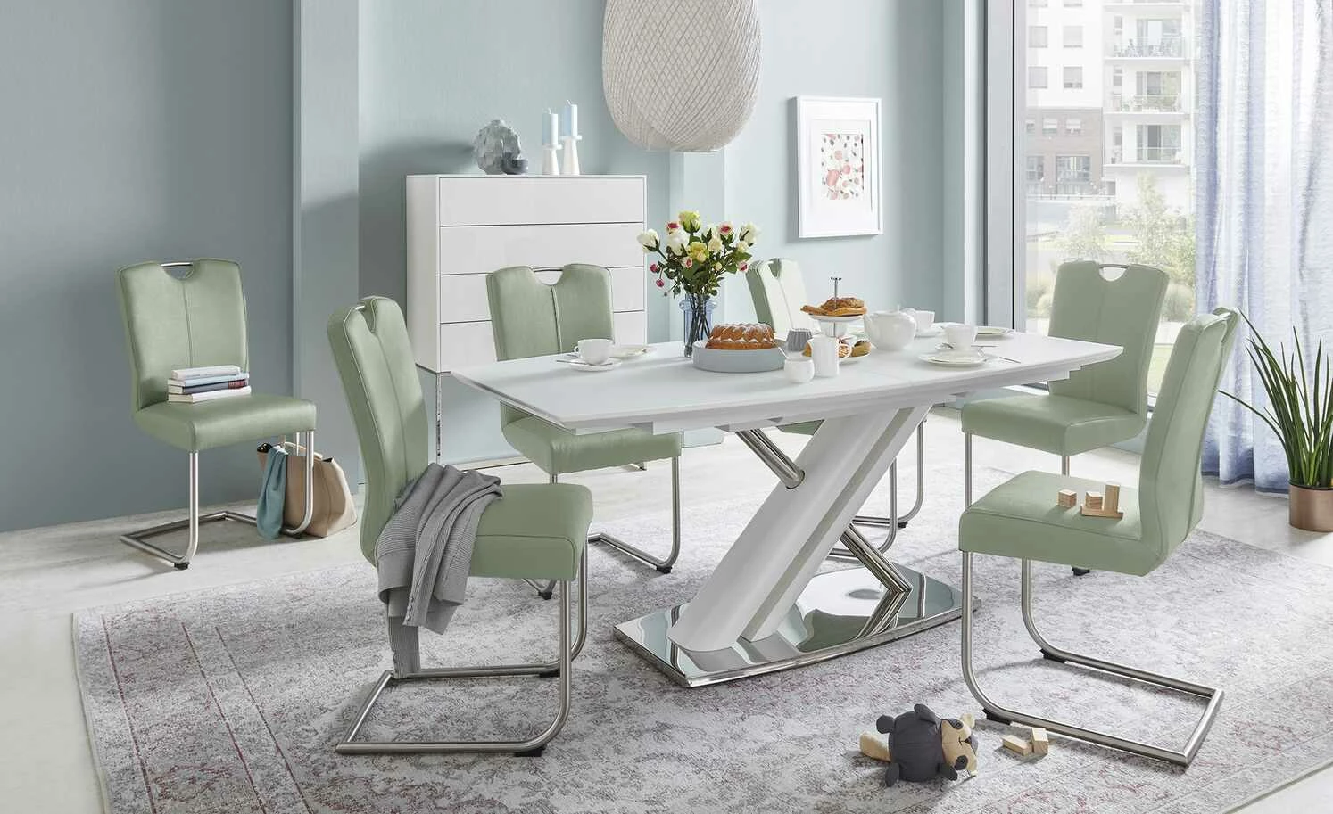 uno Leder-Freischwinger Sammy uno Leder-Freischwinger Sammy | Olive (Grün) -Stühle Verkäufe 2022 15305220 4 202208311235