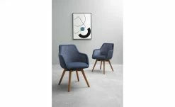 Dine + Mine Polsterstuhl Corby | Nachtblau Akaziefarbig Ja