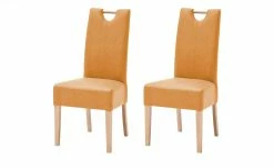 Woodford Polsterstuhl, 2er-Set Mable | Curry (Gelb) Buche