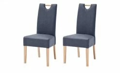 Woodford Polsterstuhl, 2er-Set Mable | Nachtblau Buche