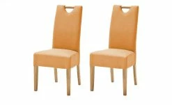 Woodford Polsterstuhl, 2er-Set Mable | Curry (Gelb) Eiche