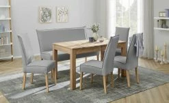 Woodford Polsterstuhl Gerda | Hellgrau Eiche